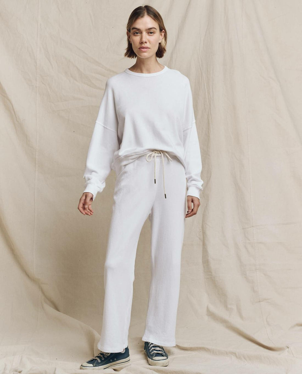 Sweatpants | Women The Great. The Lap Sweatpant. Solid True White