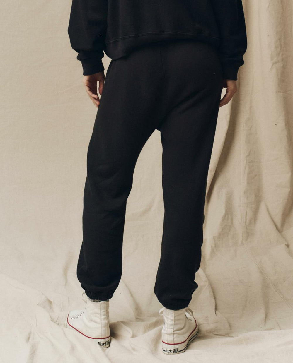 Sweatpants | Women The Great. The Stadium Sweatpant. Solid Almost Black