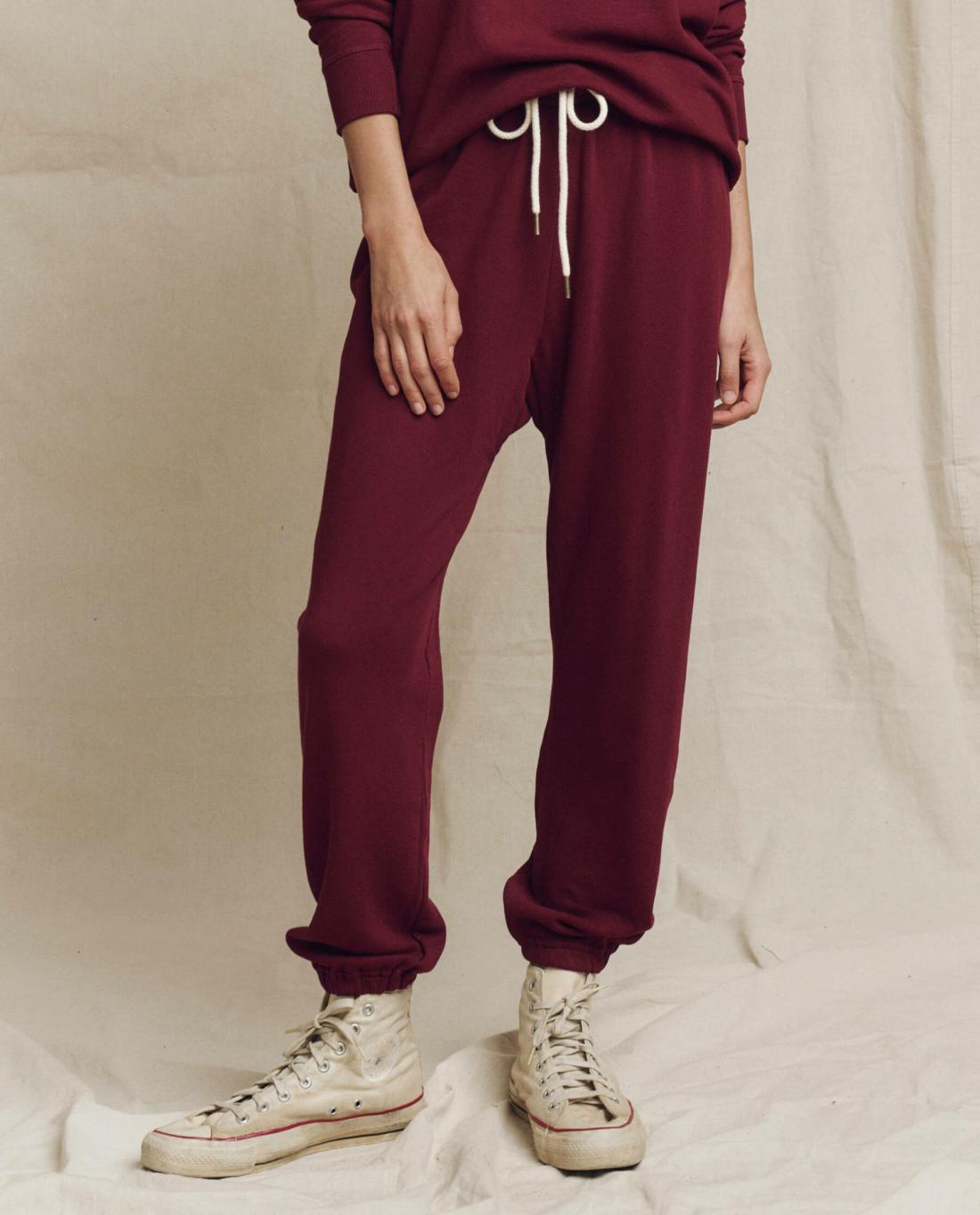Sweatpants | Women The Great. The Stadium Sweatpant. Solid Plum