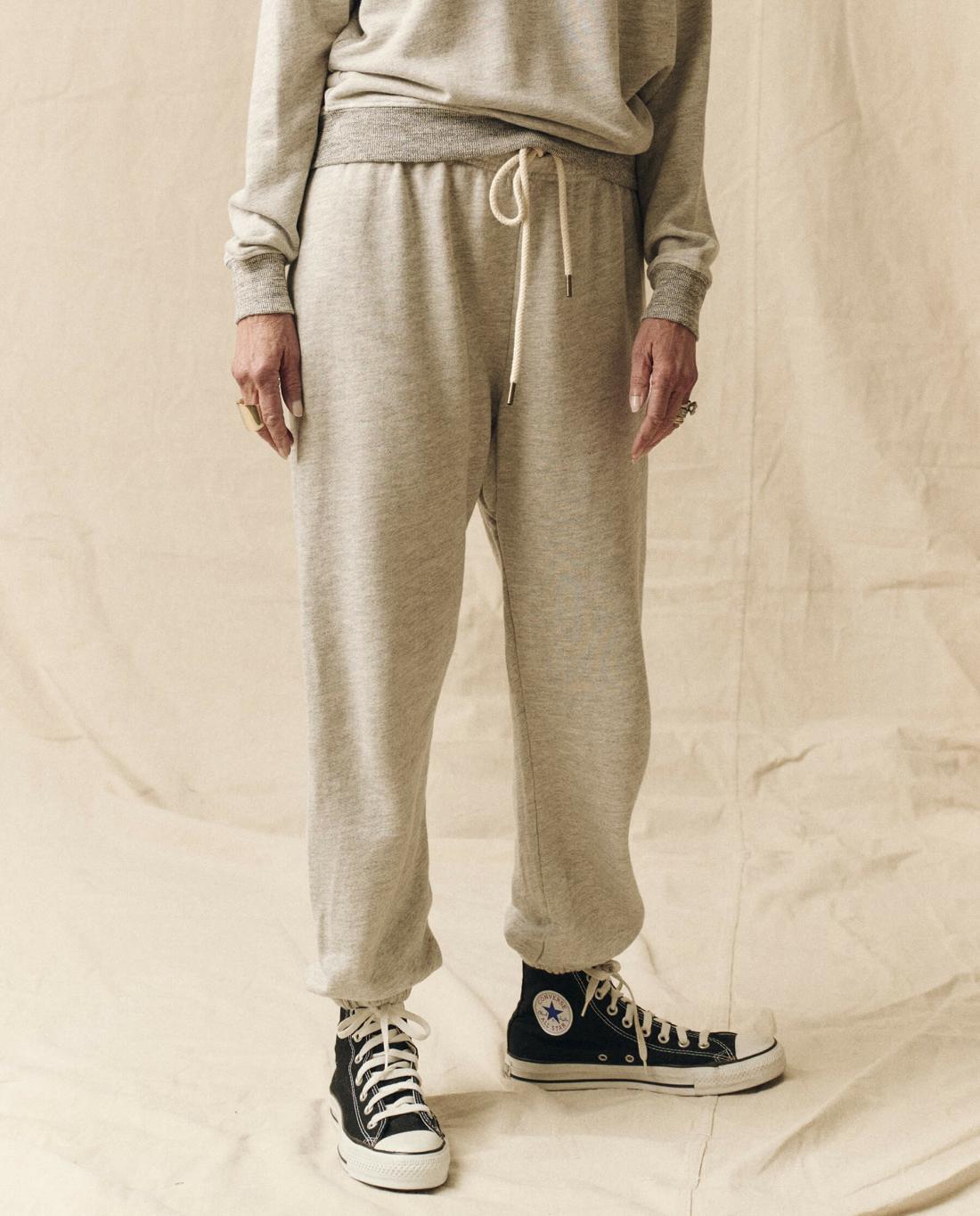 Sweatpants | Women The Great. The Stadium Sweatpant. Solid Soft Heather Grey