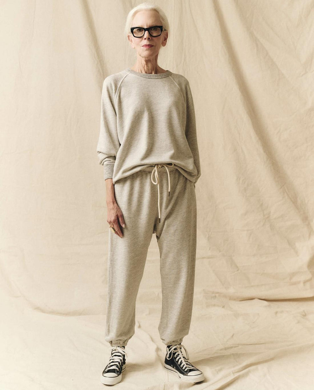 Sweatpants | Women The Great. The Stadium Sweatpant. Solid Soft Heather Grey