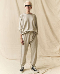 Sweatpants | Women The Great. The Stadium Sweatpant. Solid Soft Heather Grey