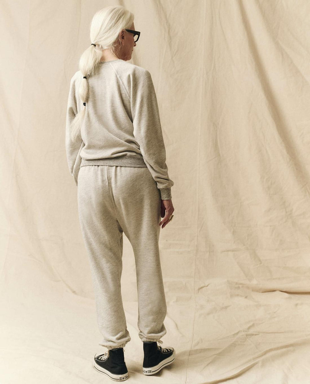 Sweatpants | Women The Great. The Stadium Sweatpant. Solid Soft Heather Grey