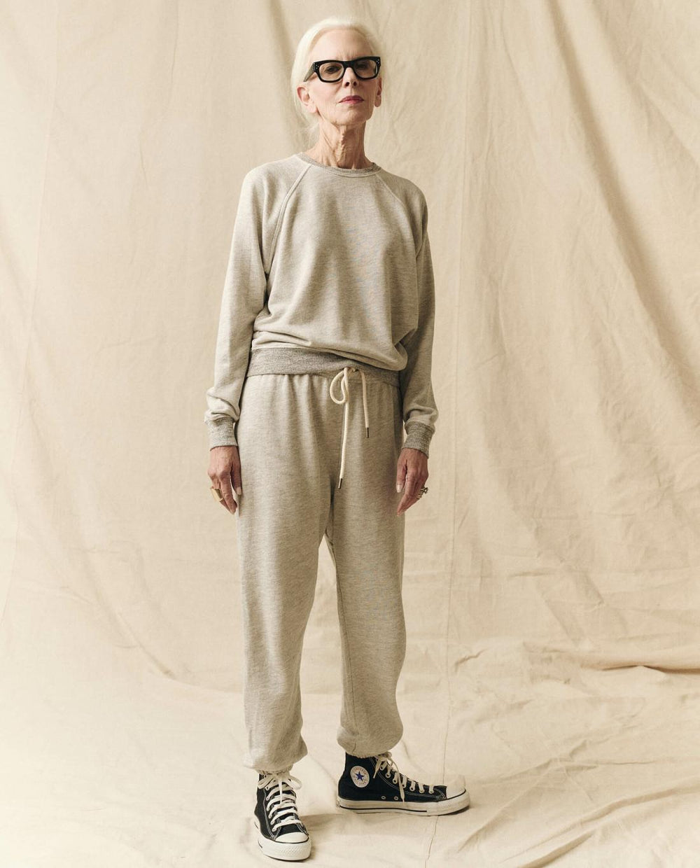 Sweatpants | Women The Great. The Stadium Sweatpant. Solid Soft Heather Grey