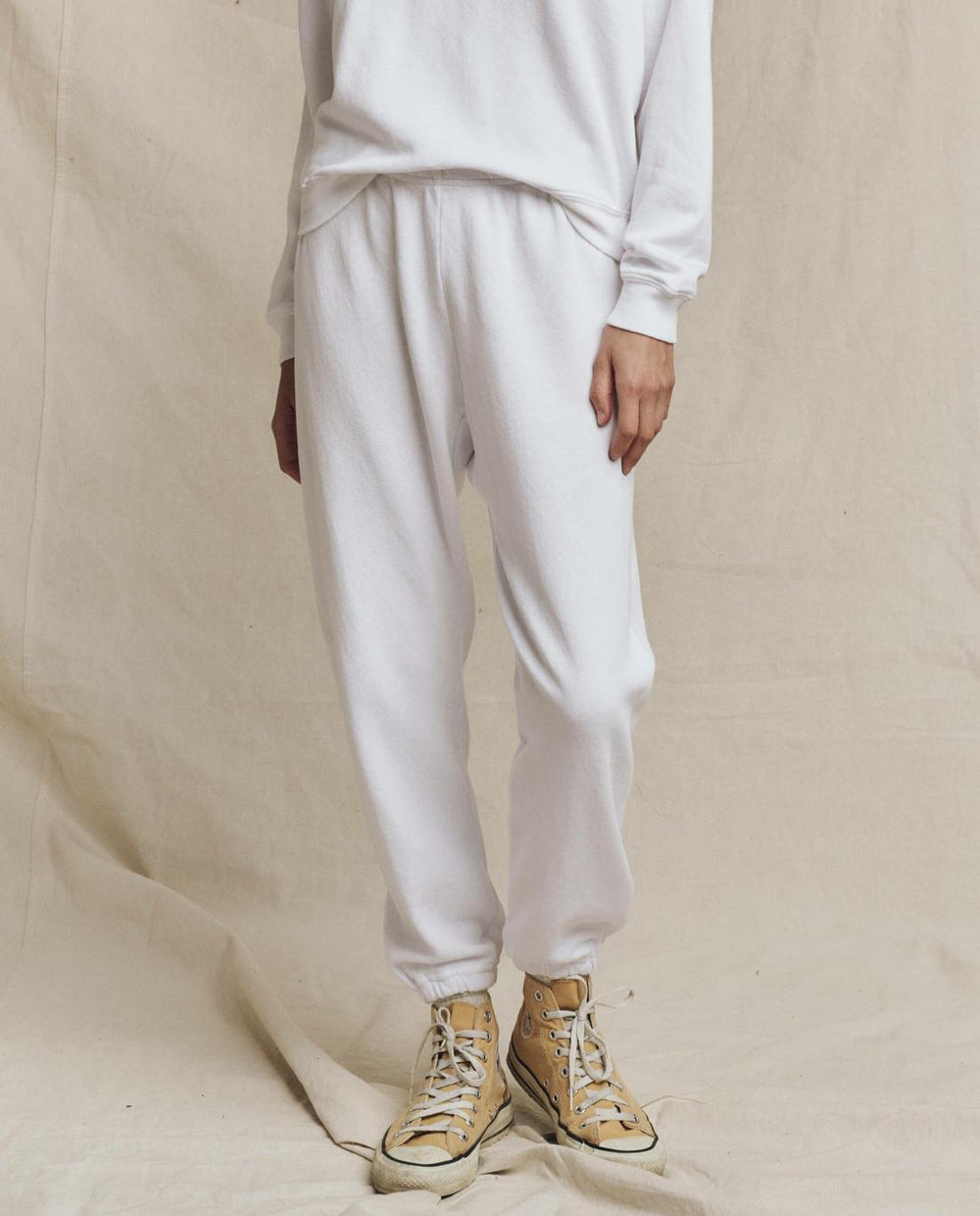 Sweatpants | Women The Great. The Stadium Sweatpant. Solid True White