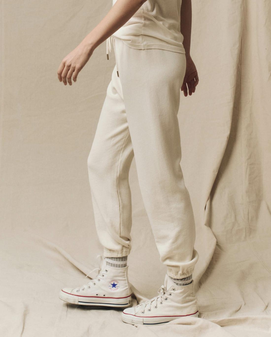 Sweatpants | Women The Great. The Stadium Sweatpant. Solid Washed White