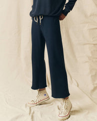 Sweatpants | Women The Great. The Wide Leg Cropped Sweatpant. True Navy