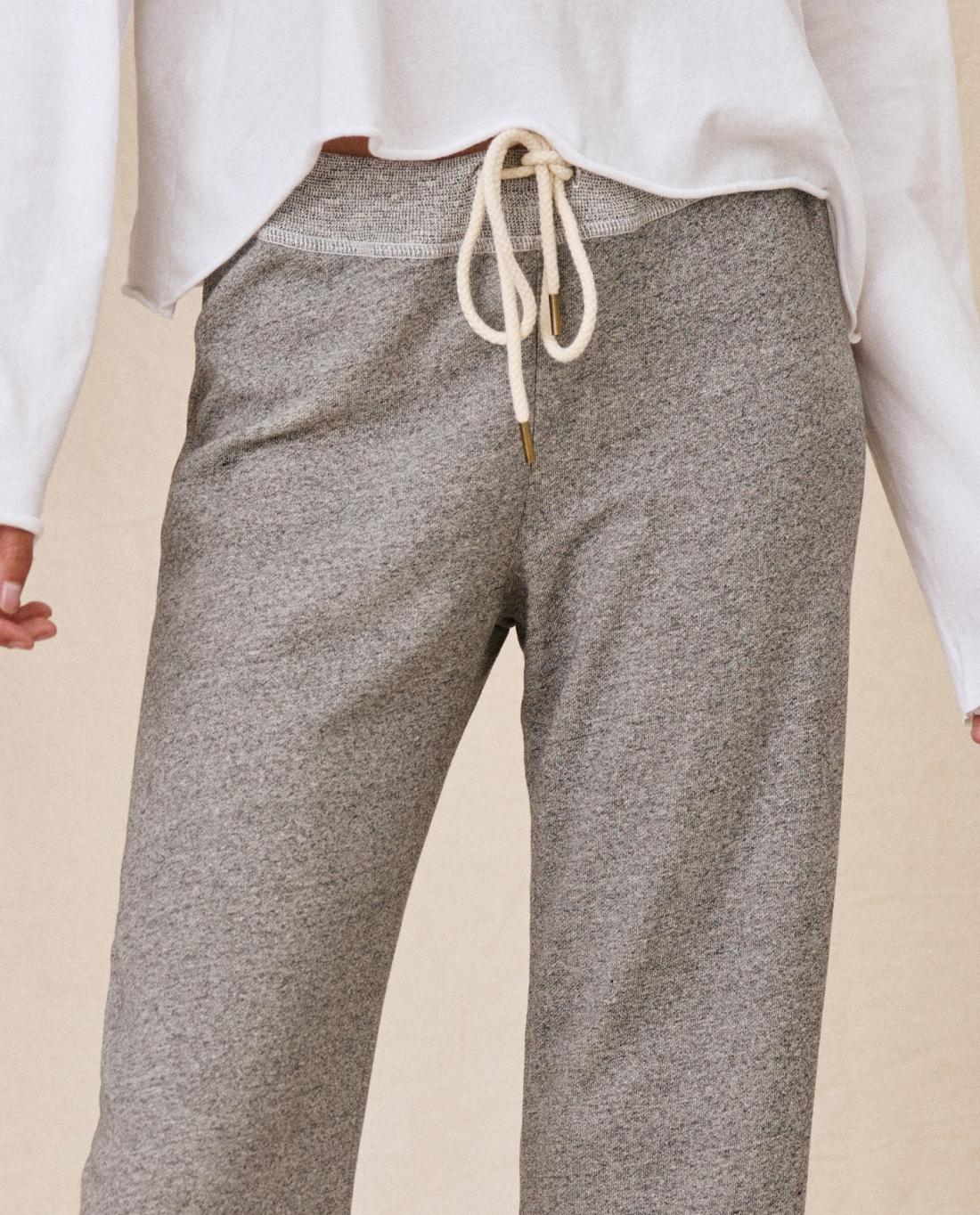 Sweatpants | Women The Great. The Wide Leg Cropped Sweatpant. Varsity Grey