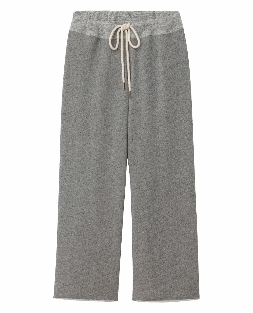 Sweatpants | Women The Great. The Wide Leg Cropped Sweatpant. Varsity Grey