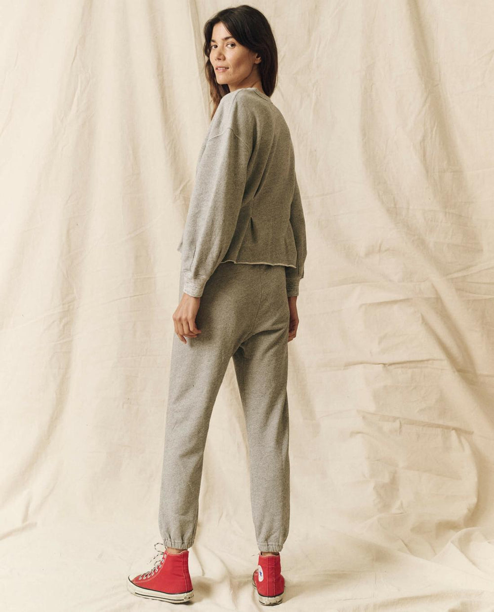 Sweatshirts | Women The Great. The Corset Sweatshirt. Varsity Grey