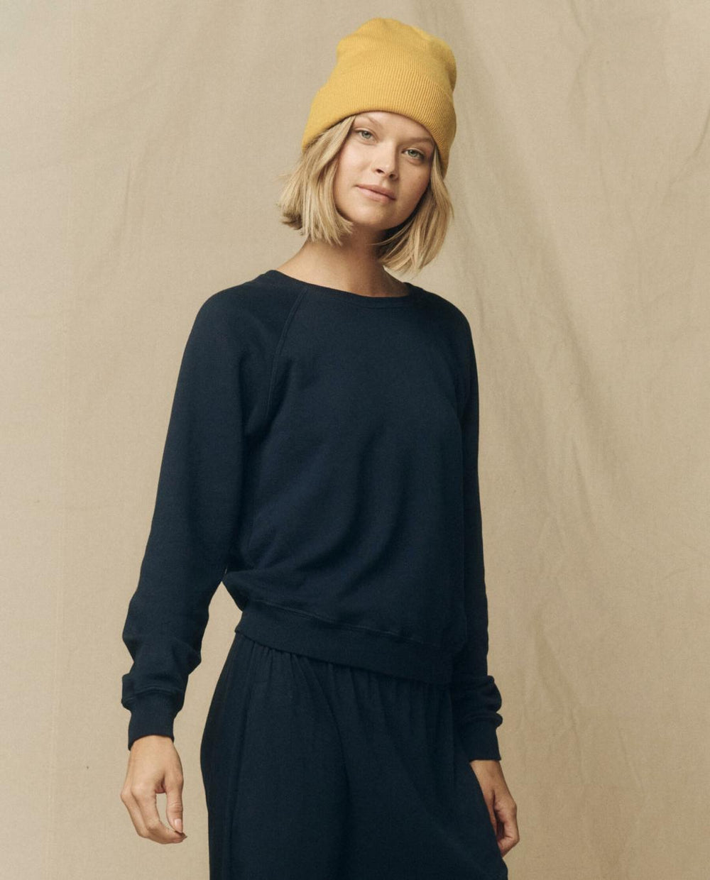 Sweatshirts | Women The Great. The Shrunken Sweatshirt. Solid True Navy