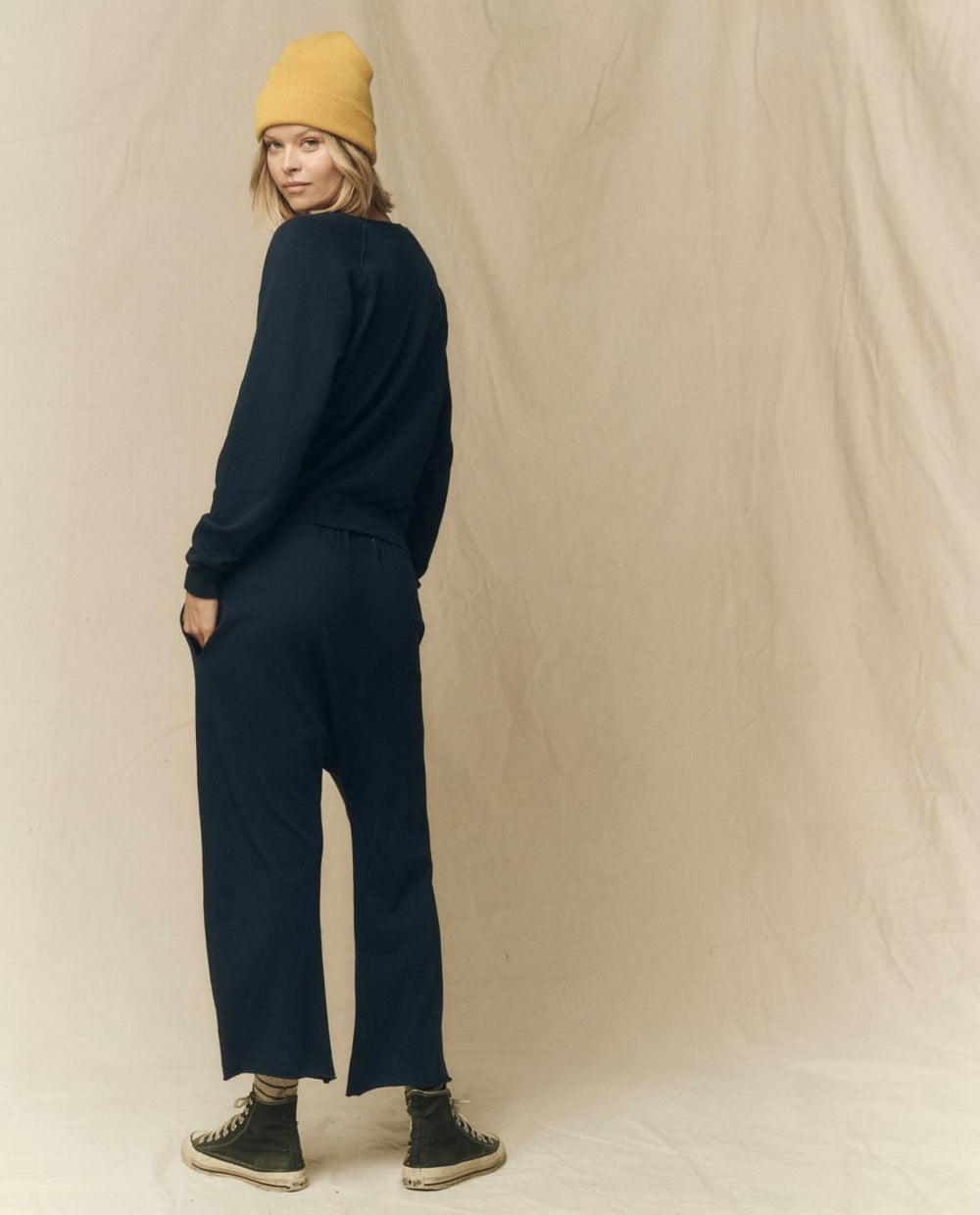 Sweatshirts | Women The Great. The Shrunken Sweatshirt. Solid True Navy