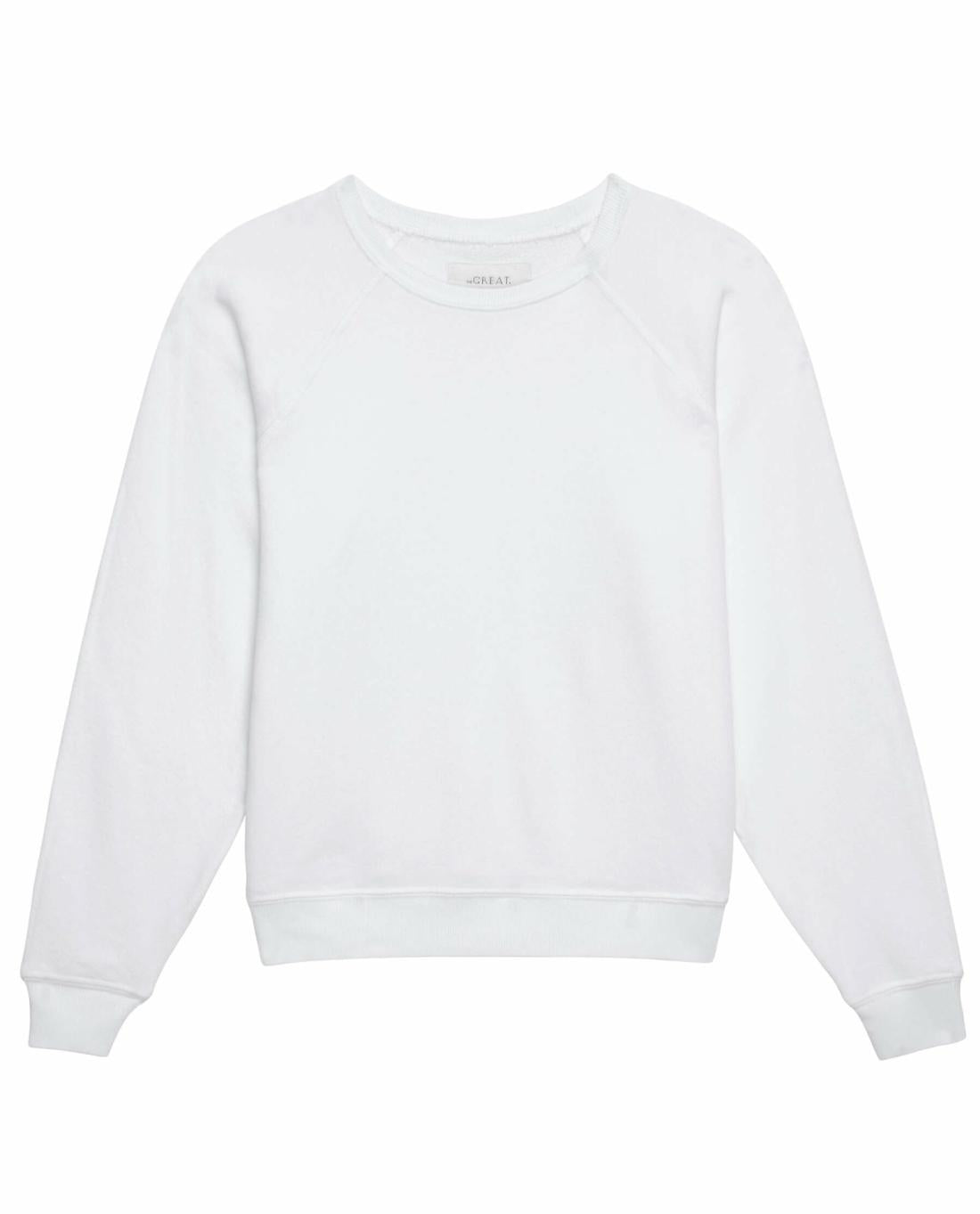 Sweatshirts | Women The Great. The Shrunken Sweatshirt. Solid True White