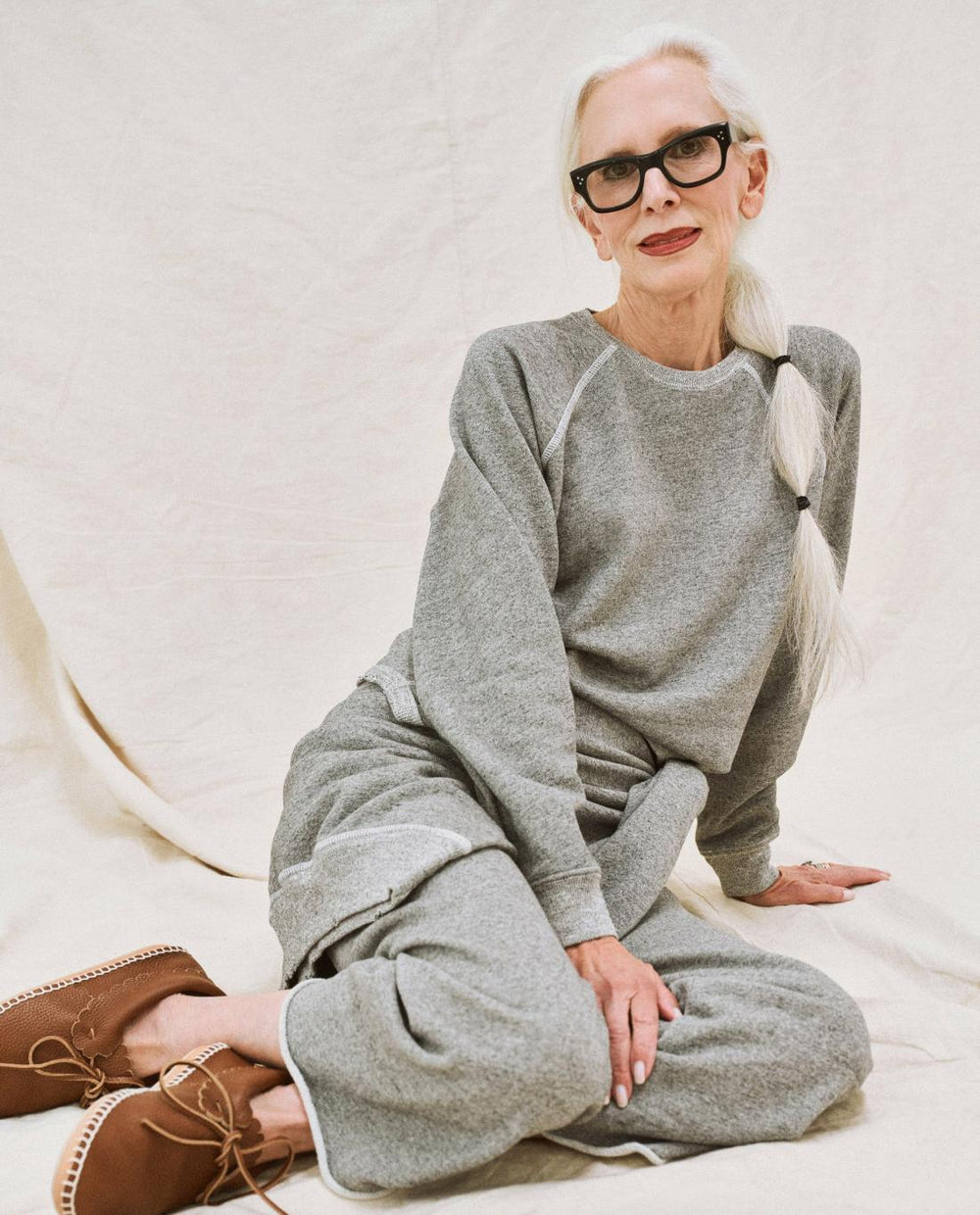 Sweatshirts | Women The Great. The Shrunken Sweatshirt. Varsity Grey