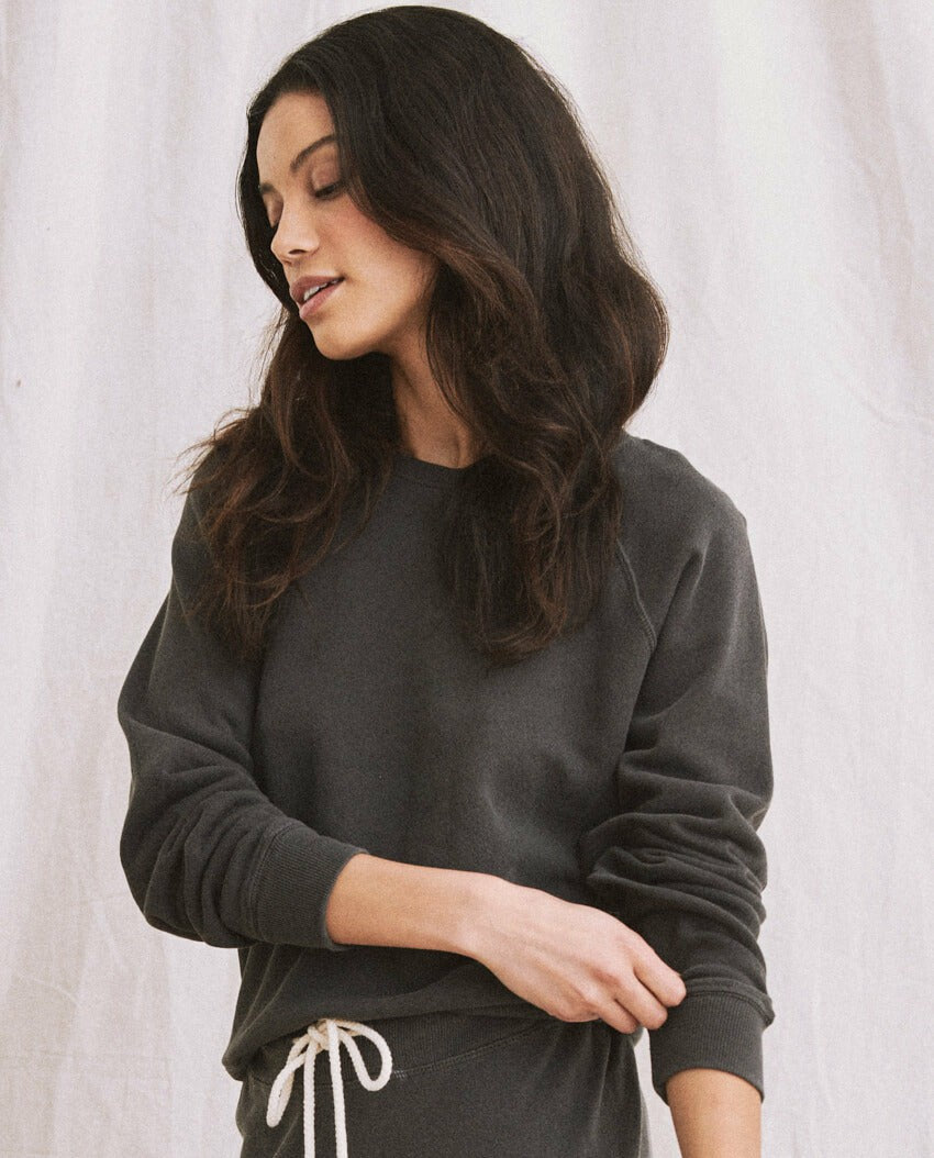 Sweatshirts | Women The Great. The Shrunken Sweatshirt. Washed Black