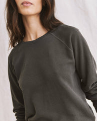 Sweatshirts | Women The Great. The Shrunken Sweatshirt. Washed Black