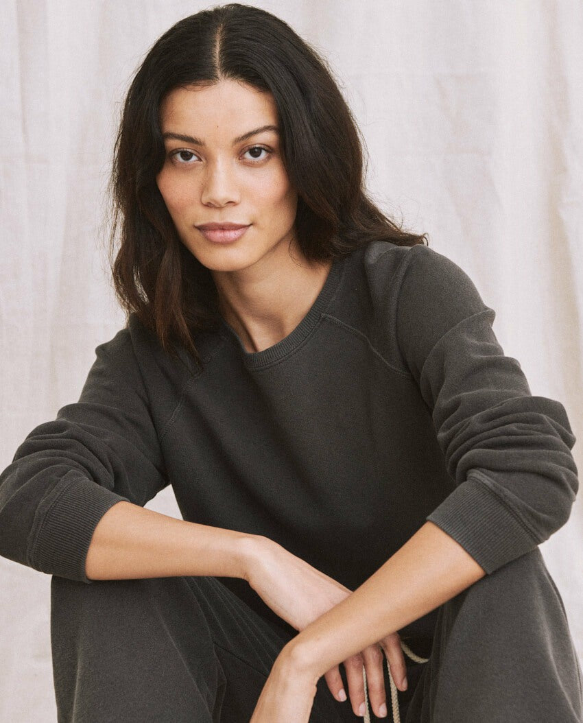 Sweatshirts | Women The Great. The Shrunken Sweatshirt. Washed Black