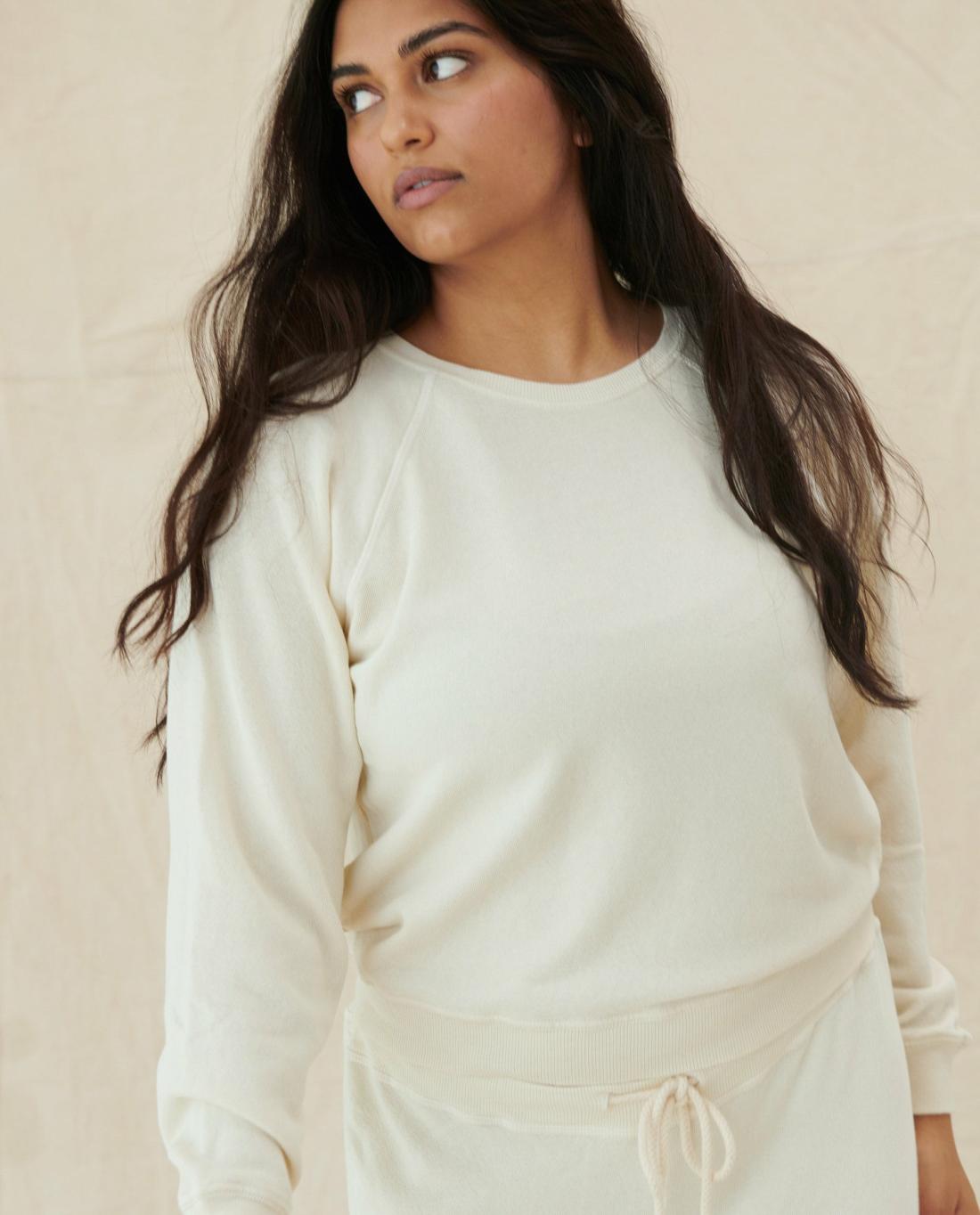 Sweatshirts | Women The Great. The Shrunken Sweatshirt. Washed White