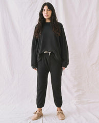 Sweatshirts | Women The Great. The Slouch Sweatshirt. Solid Almost Black