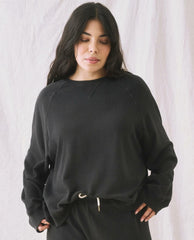 Sweatshirts | Women The Great. The Slouch Sweatshirt. Solid Almost Black
