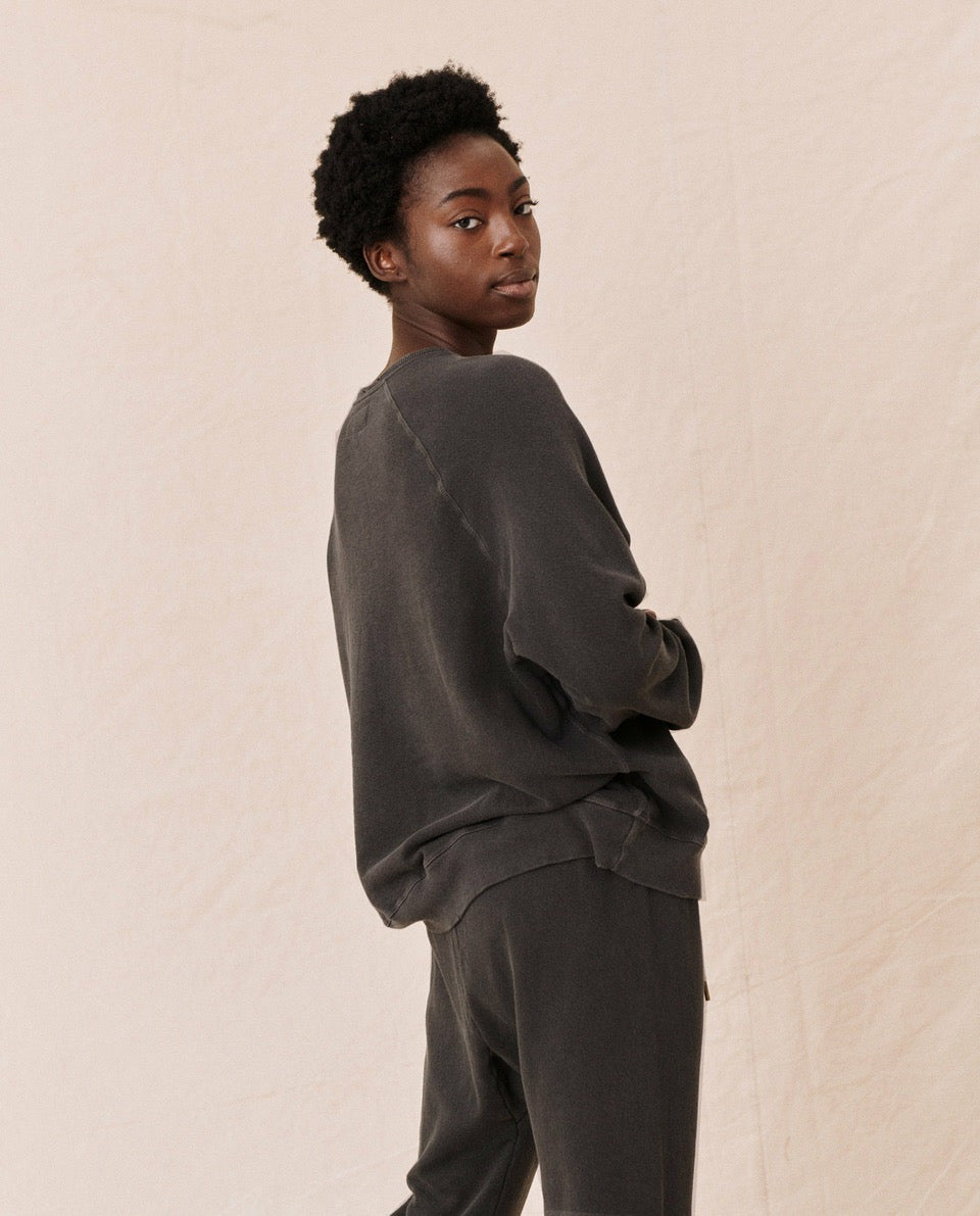 Sweatshirts | Women The Great. The Slouch Sweatshirt. Washed Black