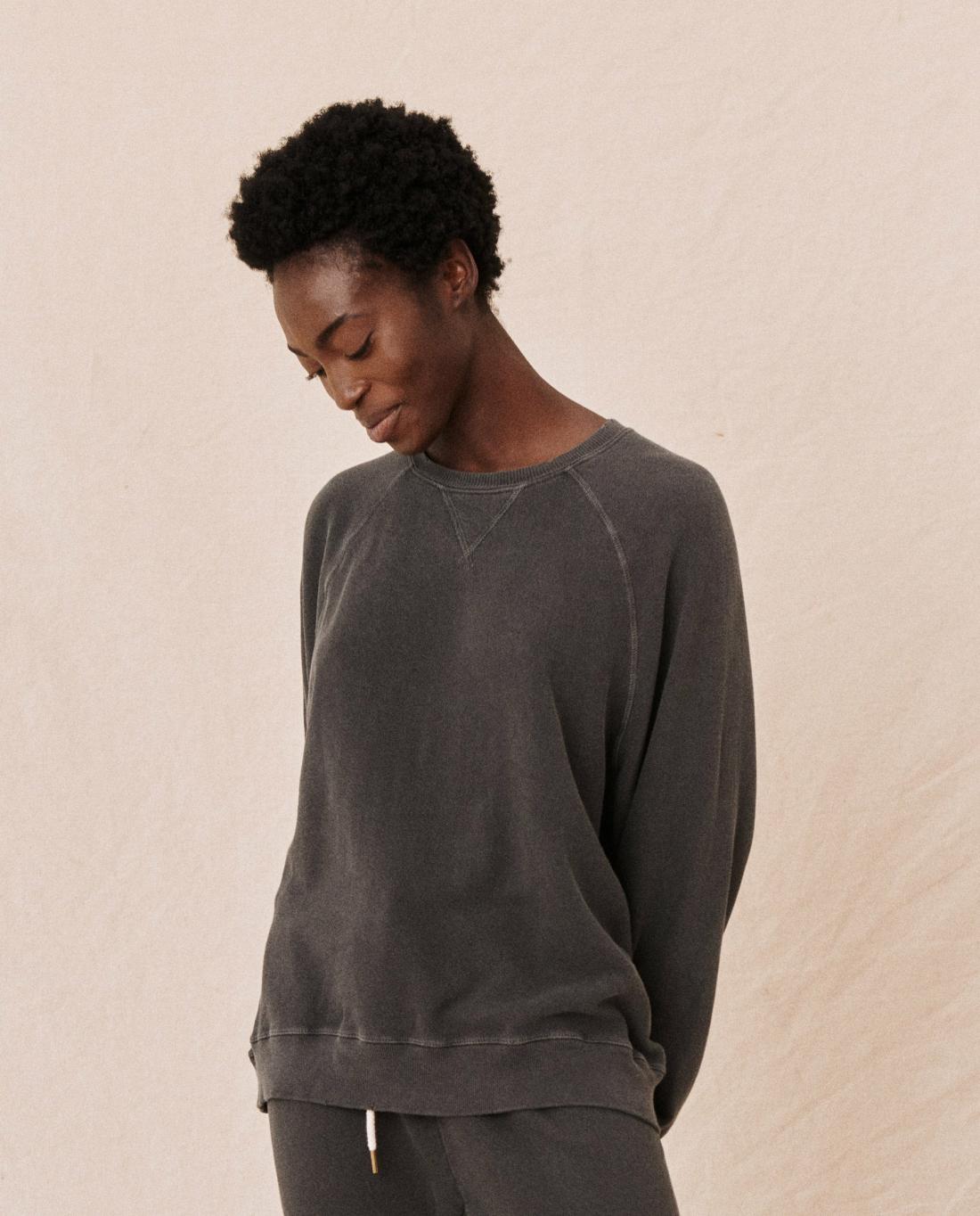Sweatshirts | Women The Great. The Slouch Sweatshirt. Washed Black