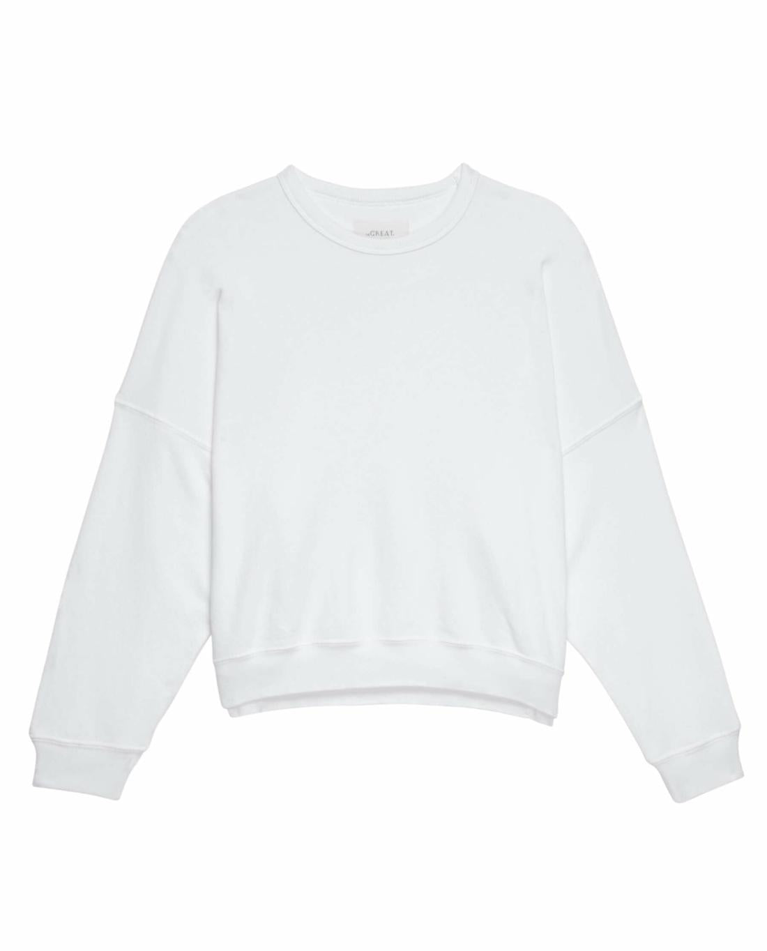 Sweatshirts | Women The Great. The Teammate Sweatshirt. Solid True White