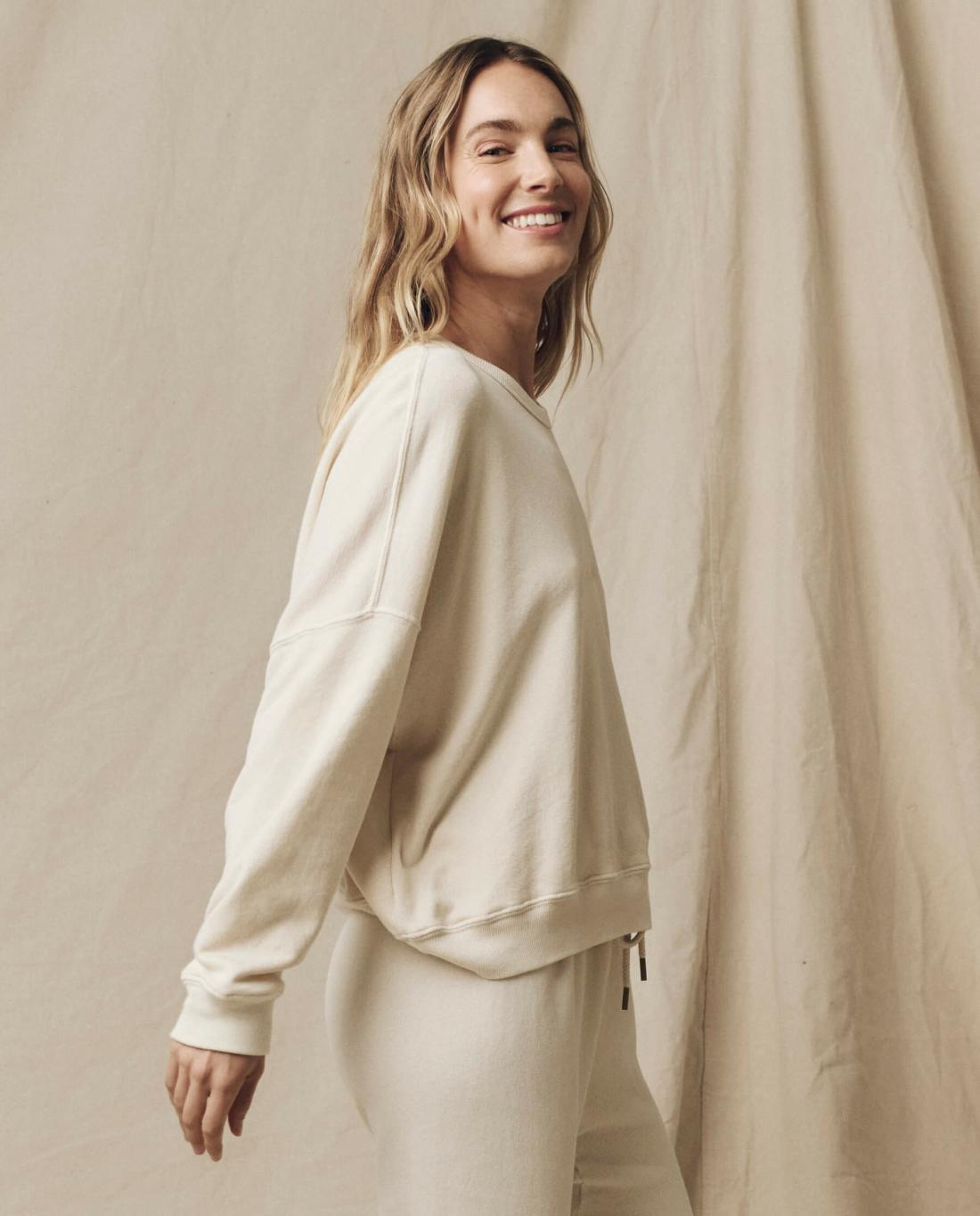 Sweatshirts | Women The Great. The Teammate Sweatshirt. Solid Washed White