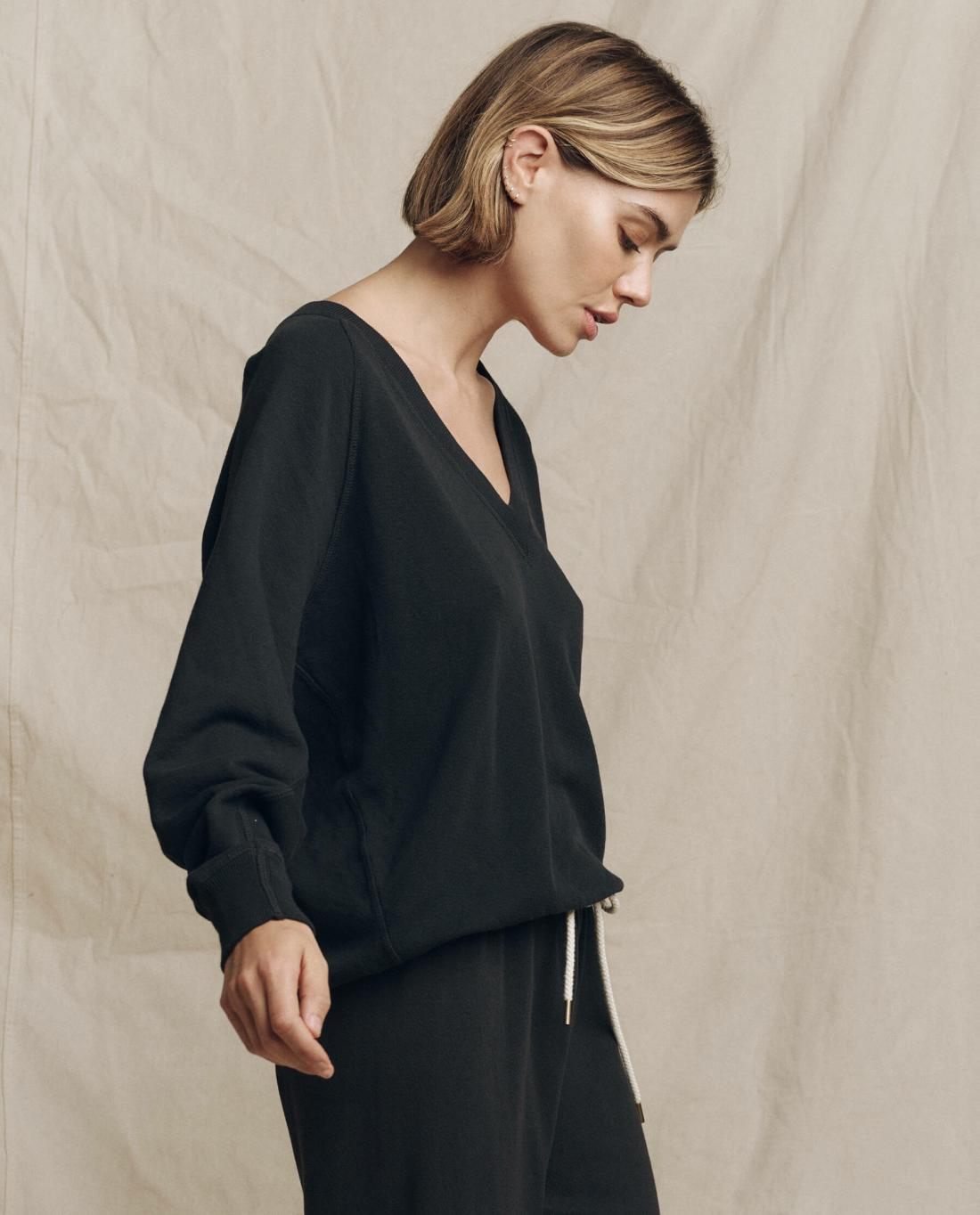 Sweatshirts | Women The Great. The V Almost Black