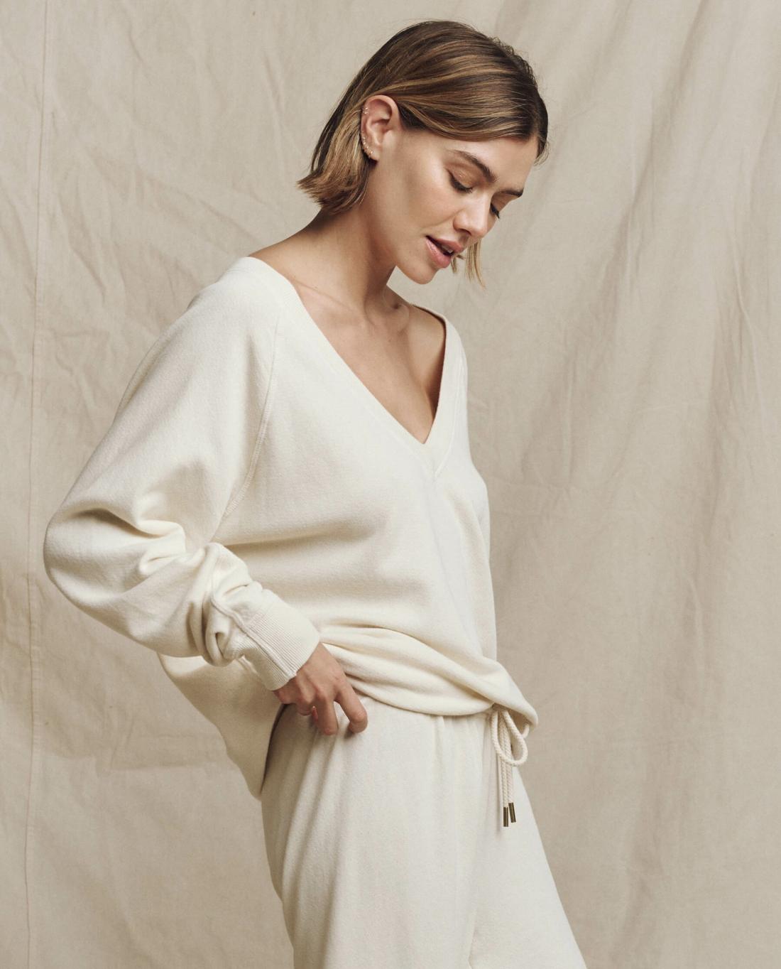 Sweatshirts | Women The Great. The V Washed White