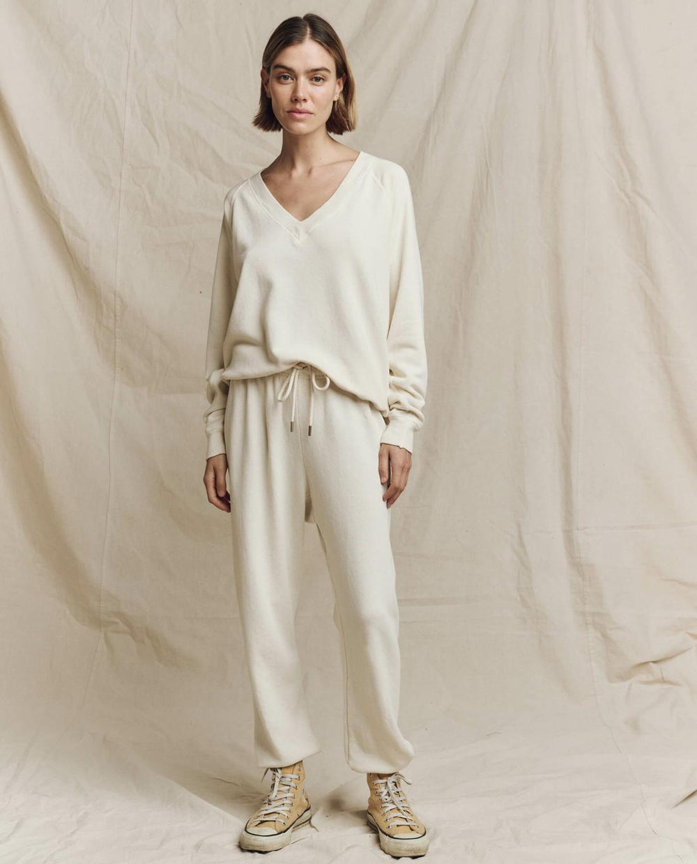 Sweatshirts | Women The Great. The V Washed White