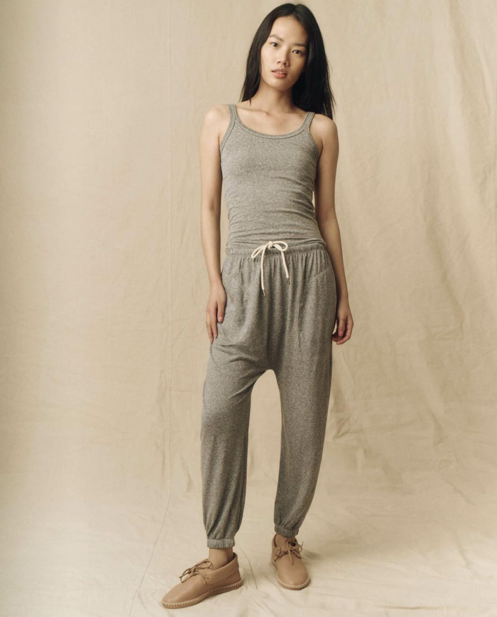 Tanks | Women The Great. The Slim Tank. Solid Heather Grey