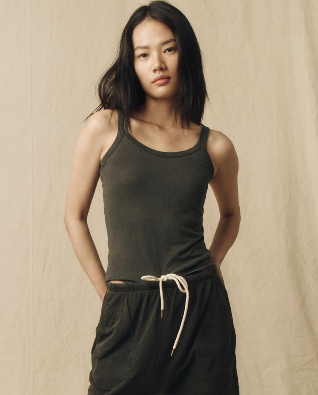 Tanks | Women The Great. The Slim Tank. Solid Washed Black