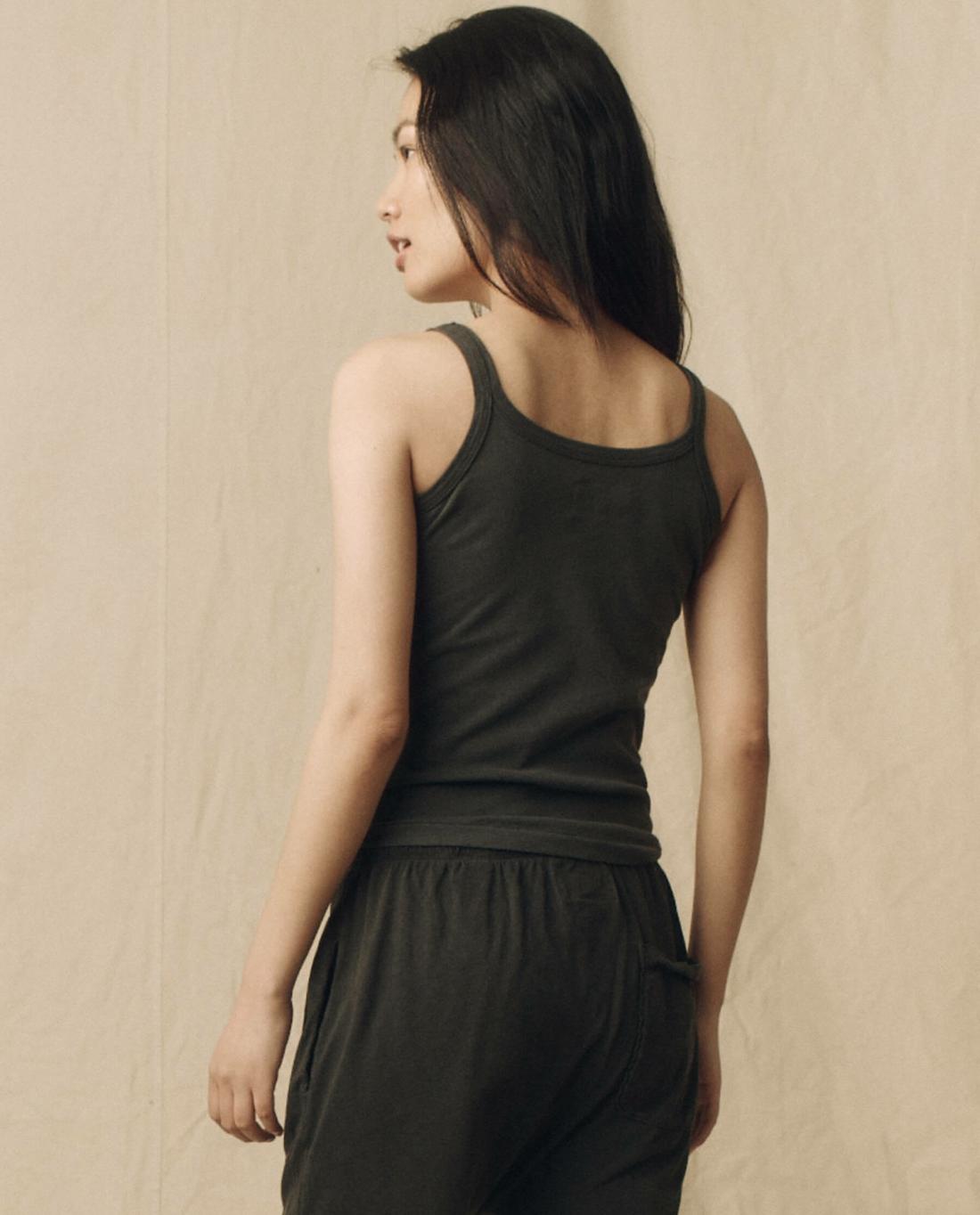 Tanks | Women The Great. The Slim Tank. Solid Washed Black