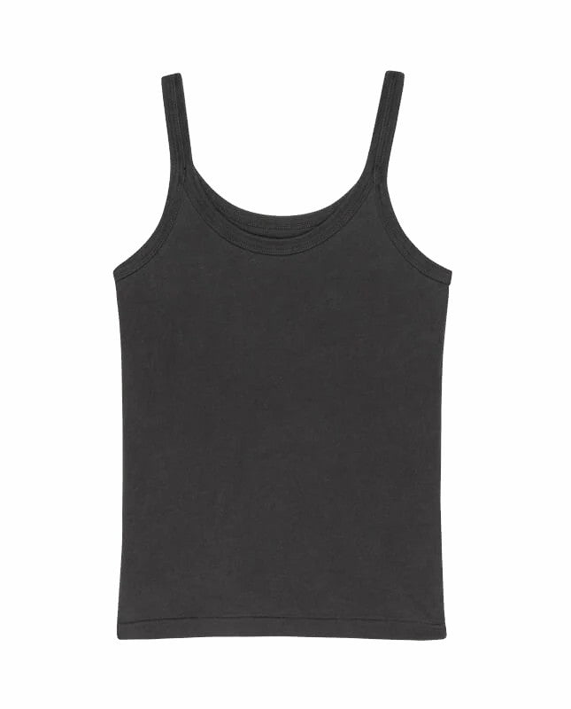 Tanks | Women The Great. The Slim Tank. Solid Washed Black