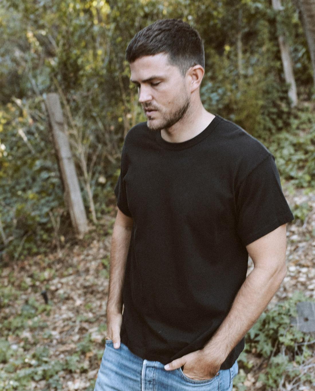 Tees &amp; Sweats | Men The Great. The Men's Boxy Crew. Almost Black