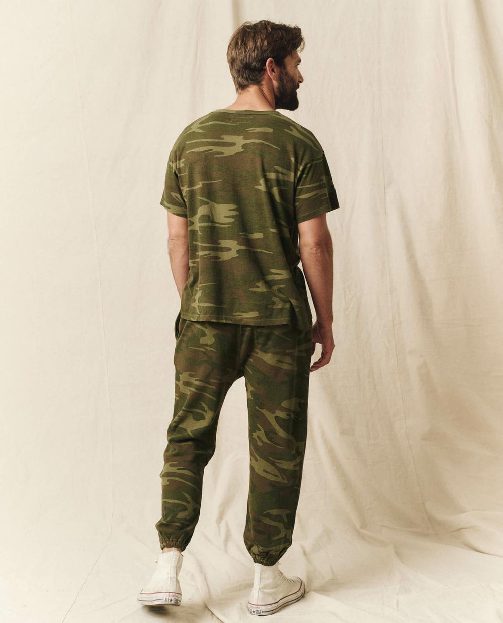 Tees &amp; Sweats | Men The Great. The Men's Boxy Crew. Deep Woods Camo