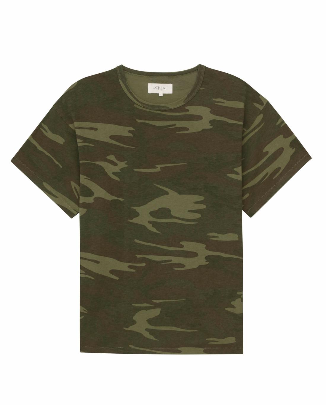 Tees &amp; Sweats | Men The Great. The Men's Boxy Crew. Deep Woods Camo