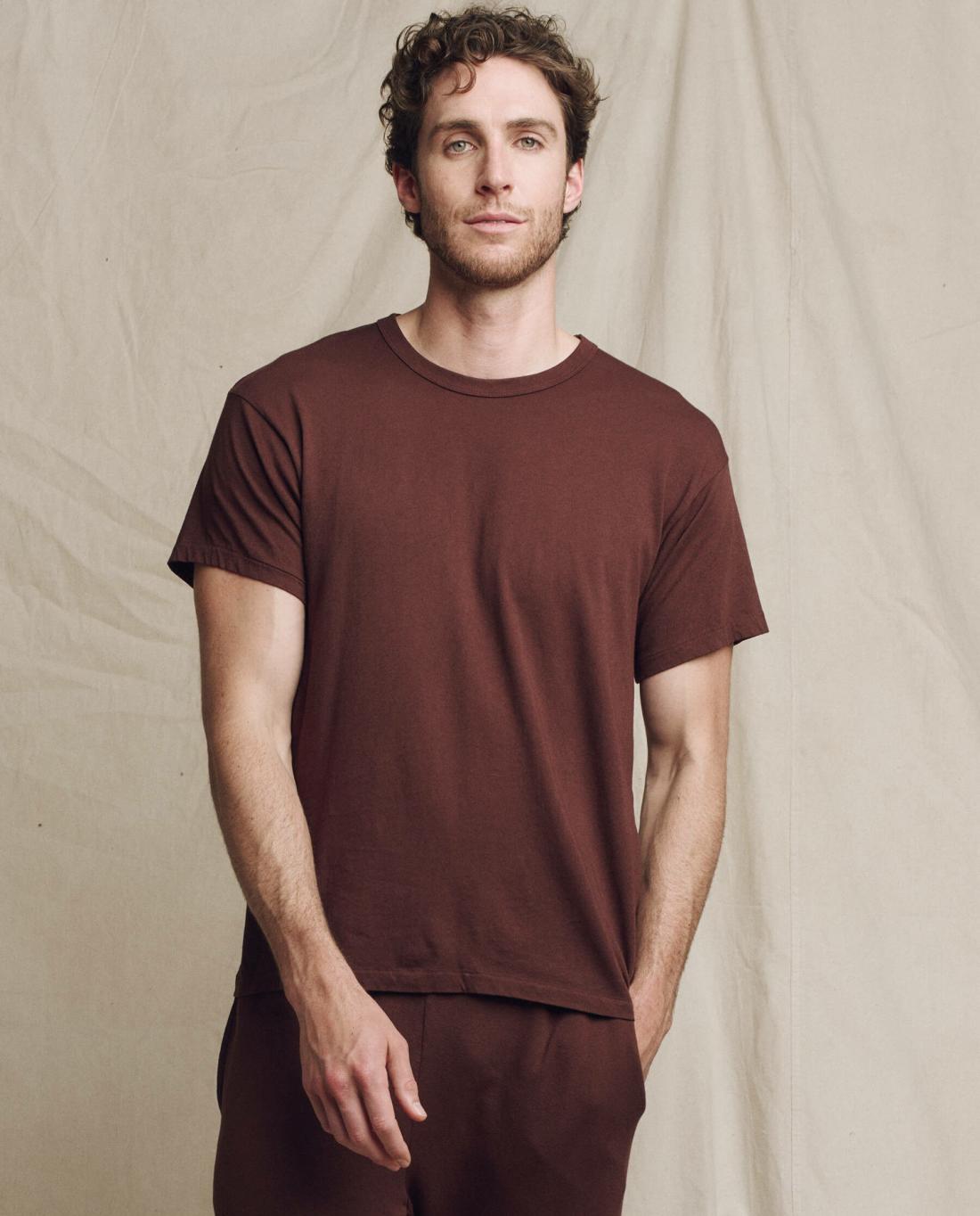 Tees &amp; Sweats | Men The Great. The Men's Boxy Crew. Solid Toasted Walnut