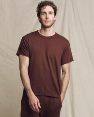 Tees &amp; Sweats | Men The Great. The Men's Boxy Crew. Solid Toasted Walnut