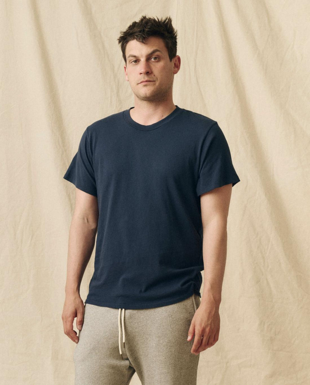 Tees &amp; Sweats | Men The Great. The Men's Boxy Crew. True Navy