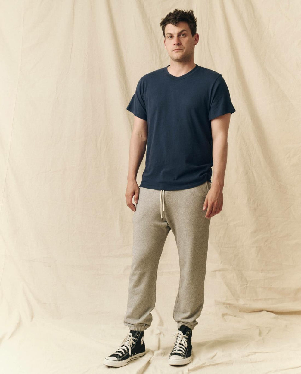 Tees &amp; Sweats | Men The Great. The Men's Boxy Crew. True Navy