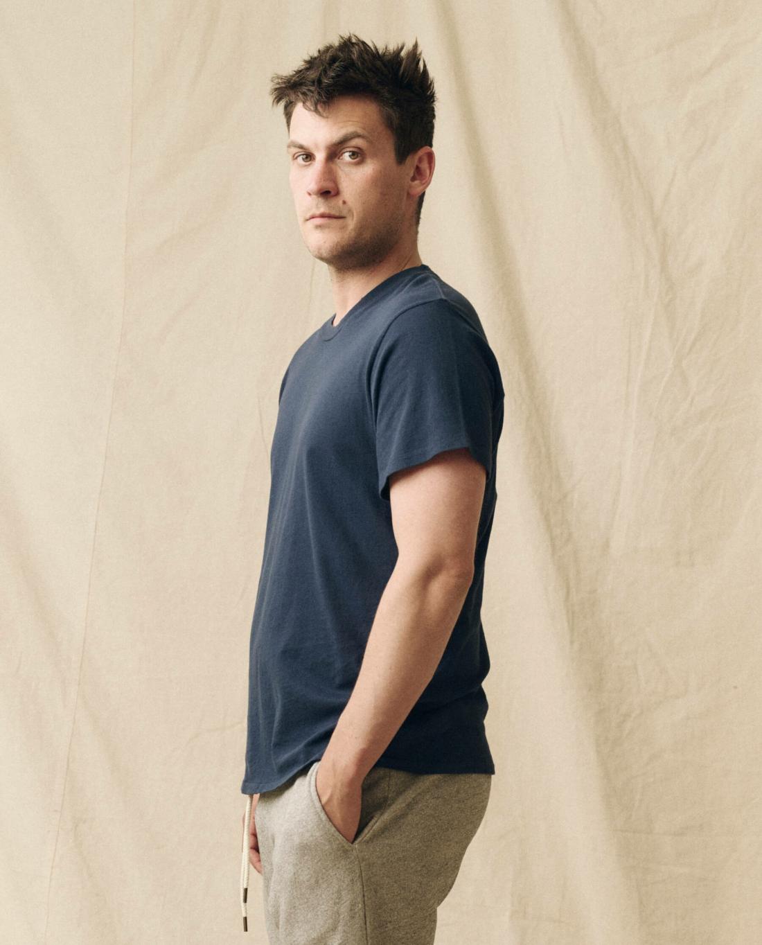 Tees &amp; Sweats | Men The Great. The Men's Boxy Crew. True Navy