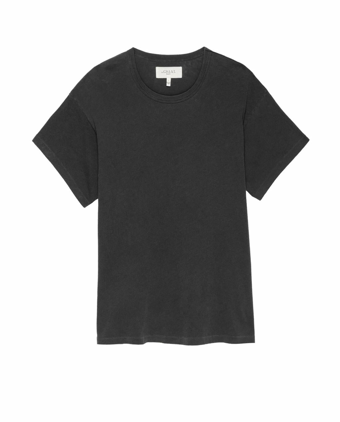 Tees &amp; Sweats | Men The Great. The Men's Boxy Crew. Washed Black