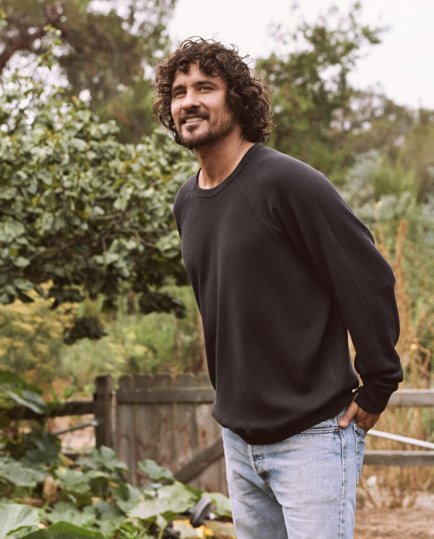 Tees &amp; Sweats | Men The Great. The Men's College Sweatshirt. Almost Black