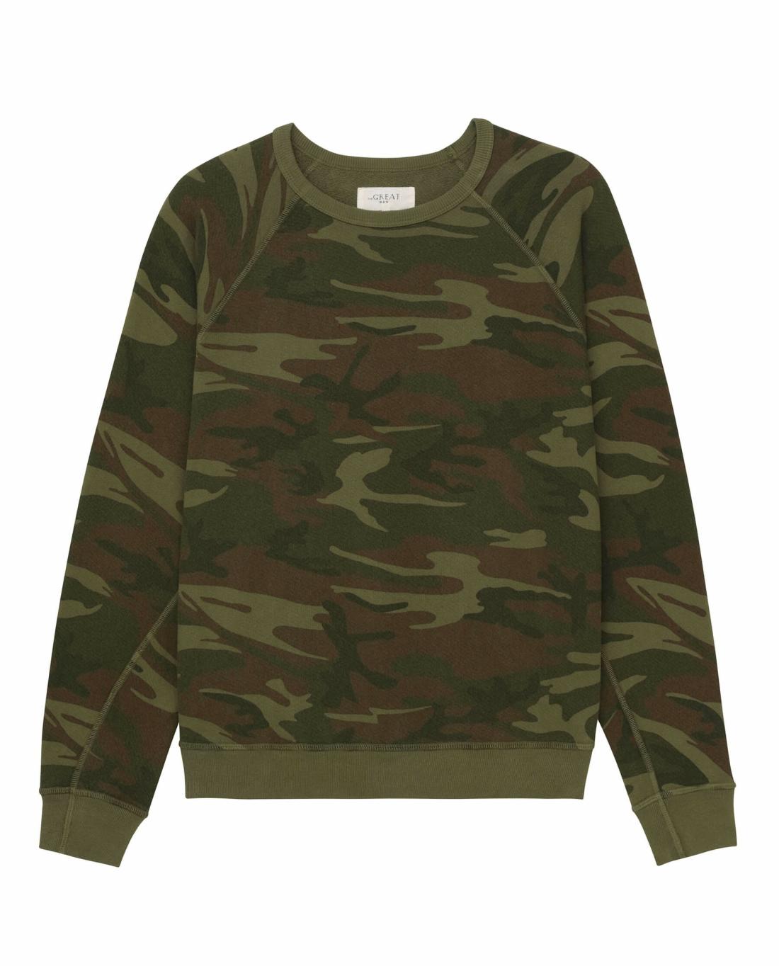 Tees &amp; Sweats | Men The Great. The Men's College Sweatshirt. Deep Woods Camo