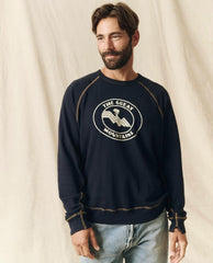 Tees &amp; Sweats | Men The Great. The Men's College Sweatshirt. Graphic Stargazer Blue With Mountain