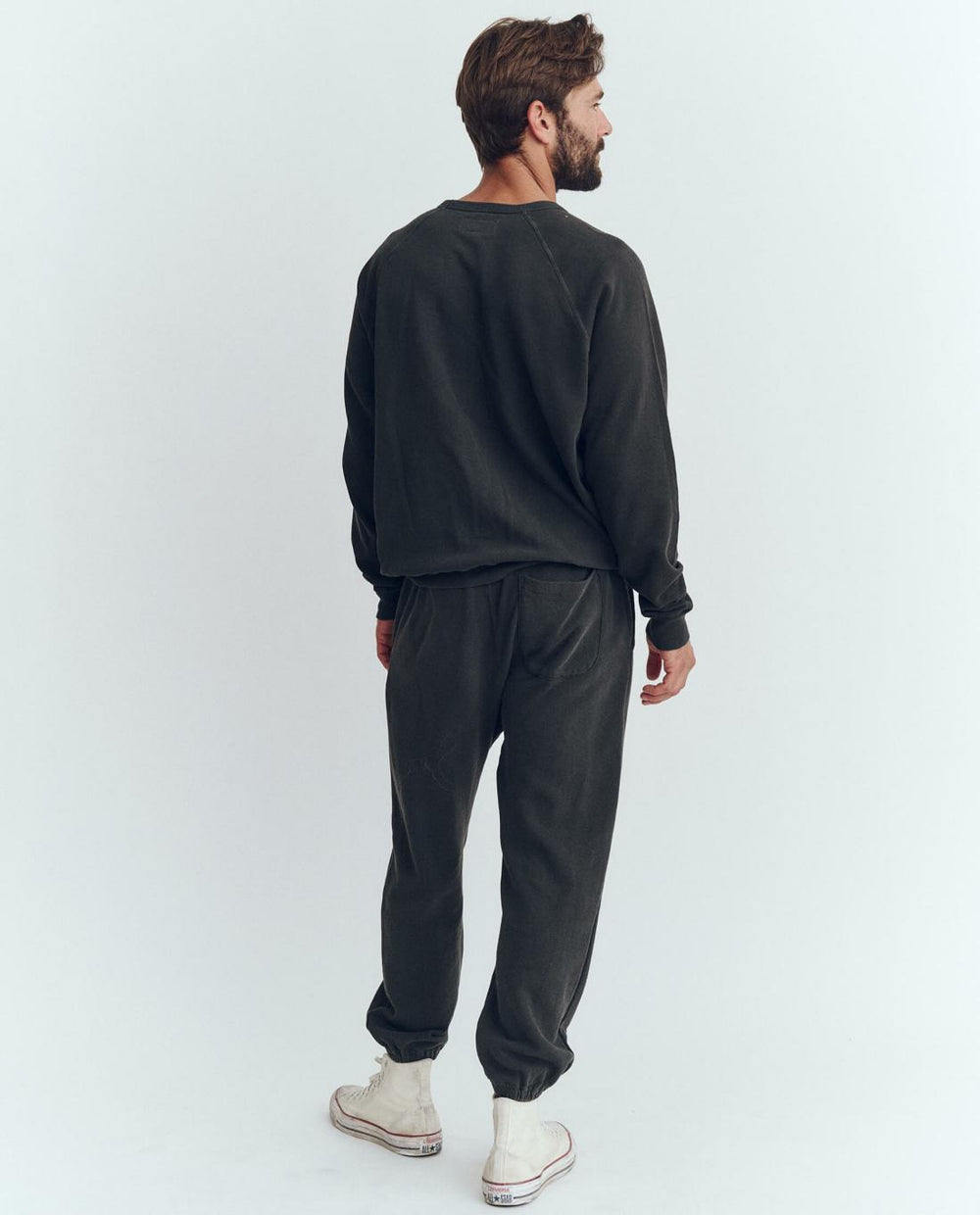 Tees &amp; Sweats | Men The Great. The Men's College Sweatshirt. Graphic Washed Black With Polar Bear