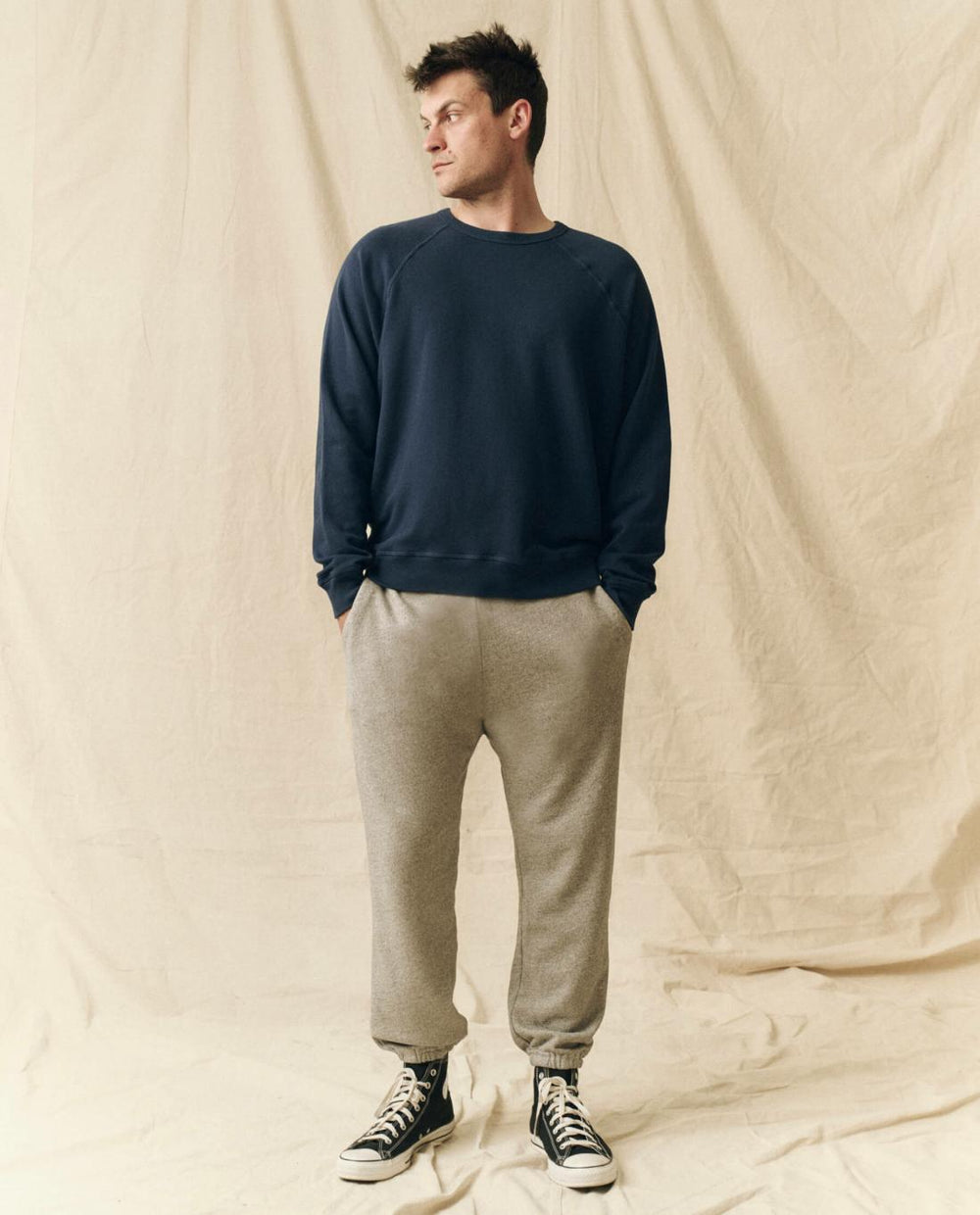 Tees &amp; Sweats | Men The Great. The Men's College Sweatshirt. True Navy