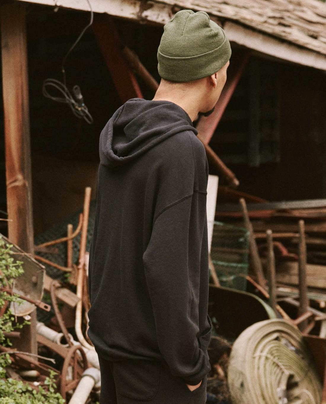 Tees &amp; Sweats | Men The Great. The Men's Gym Drawstring Hoodie. Almost Black